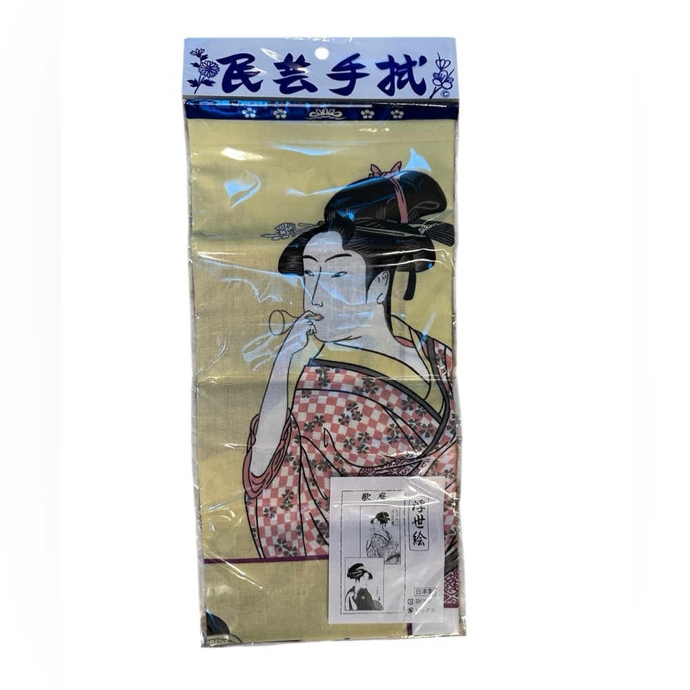 Utamaro Ukiyoe Tenugui Japanese Thin Towel  Set of 2 - New